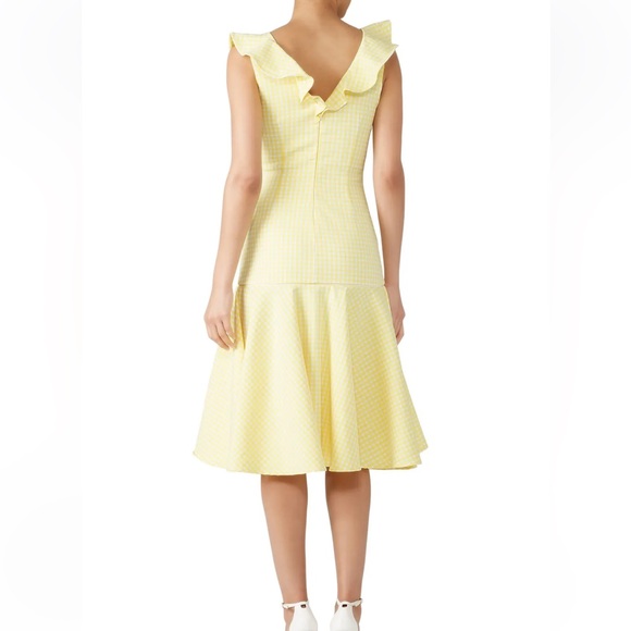 Jonathan Simkai Yellow Gingham Ruffle Dress - Picture 3 of 5